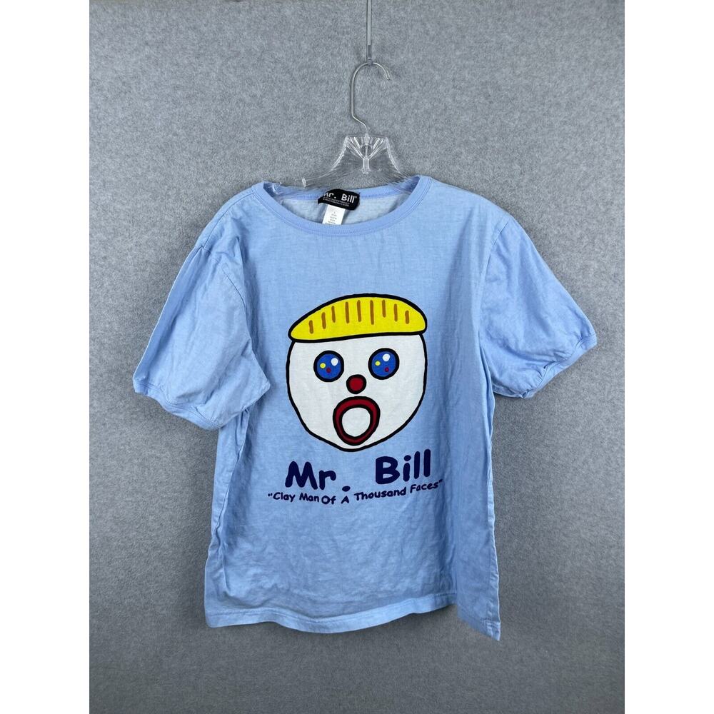 Mr. Bill Clay‎ Man of a Thousand Faces Shirt Size L Blue Short Sleeve Tee